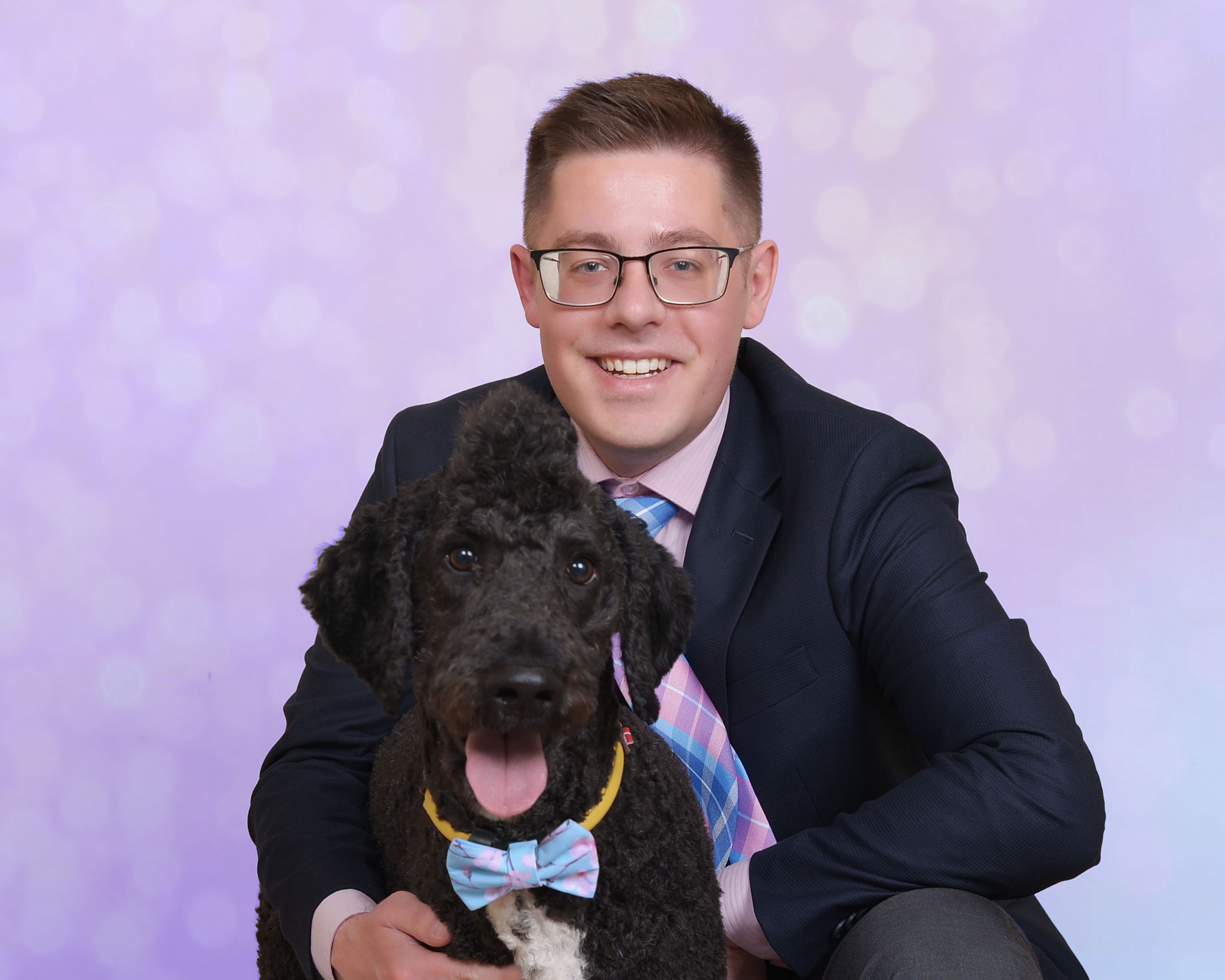 William Dooling with his poodle Gatsby.